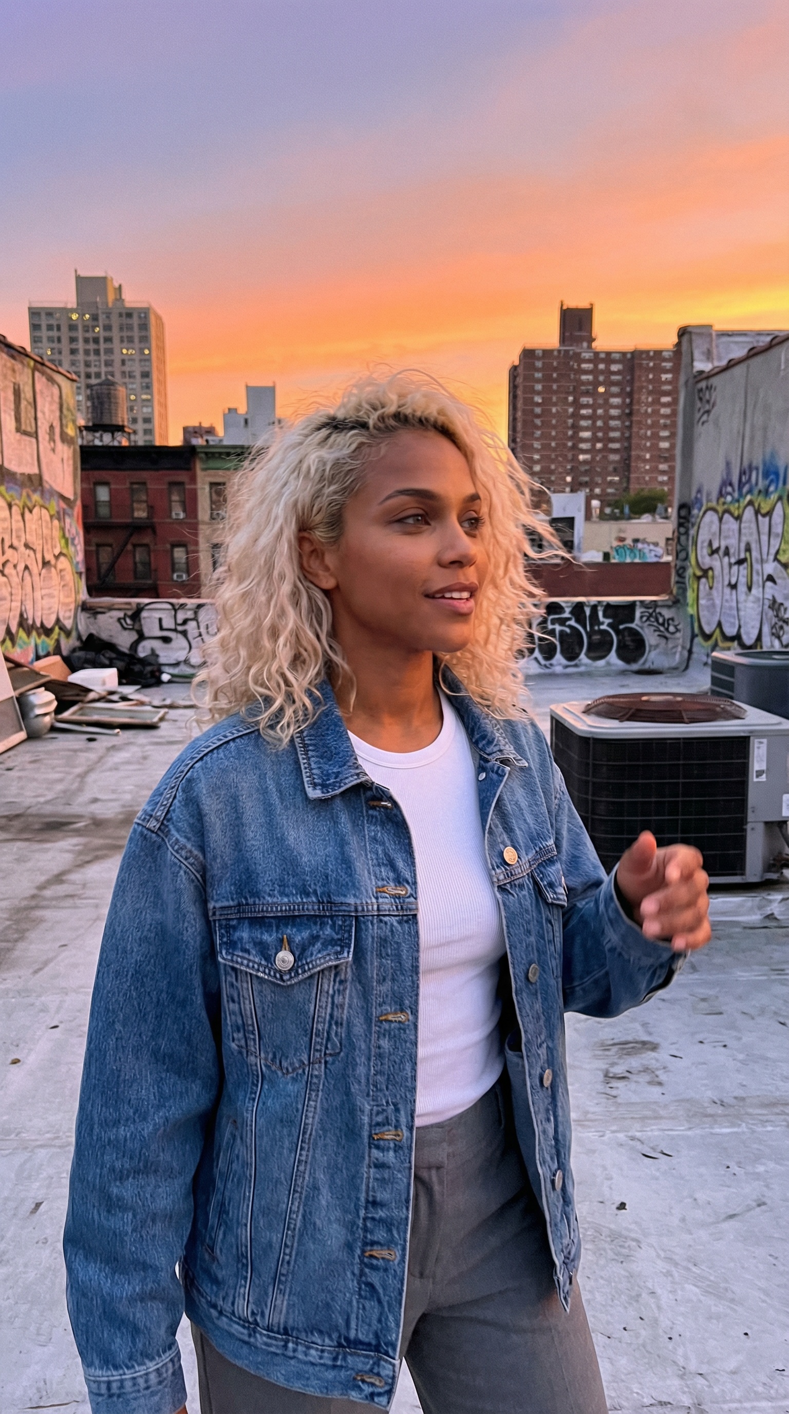 Social mode rooftop sunset